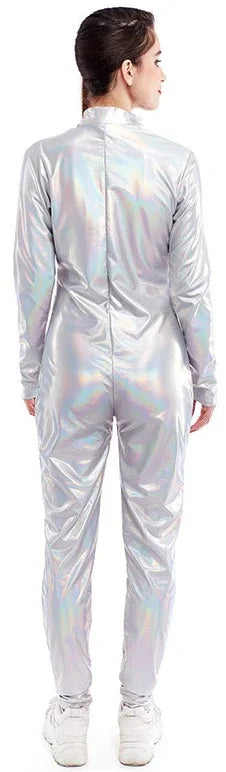 Malla de Cuerpo Entero Plateada Metalizada para Mujer Mallas y Maillots Partilandia