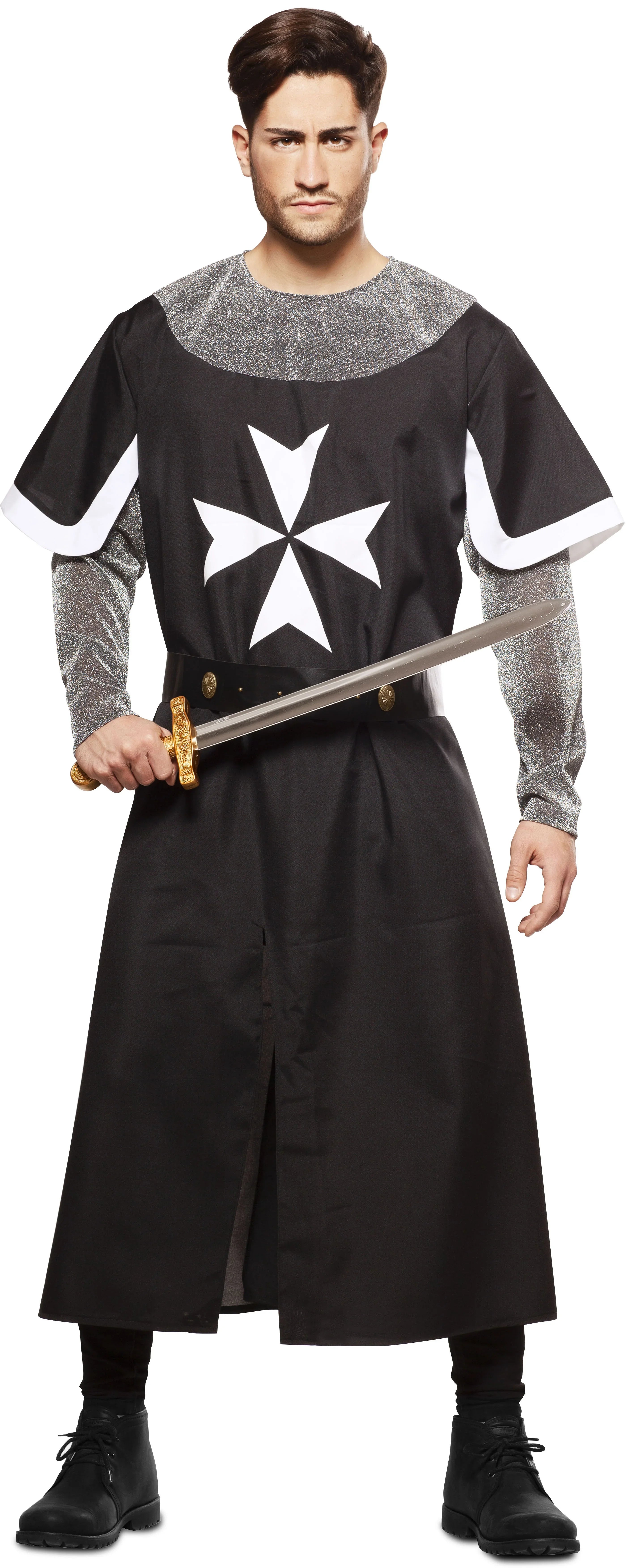 Disfraz de Cruzado Medieval Negro para Hombre Caballeros y Cruzados Medievales EuroCarnavales