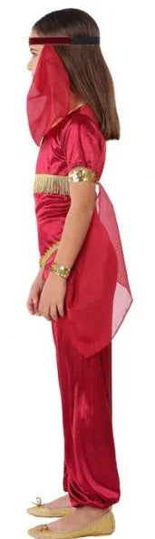 Disfraz de Princesa Árabe Rojo para Niña Árabe Atosa