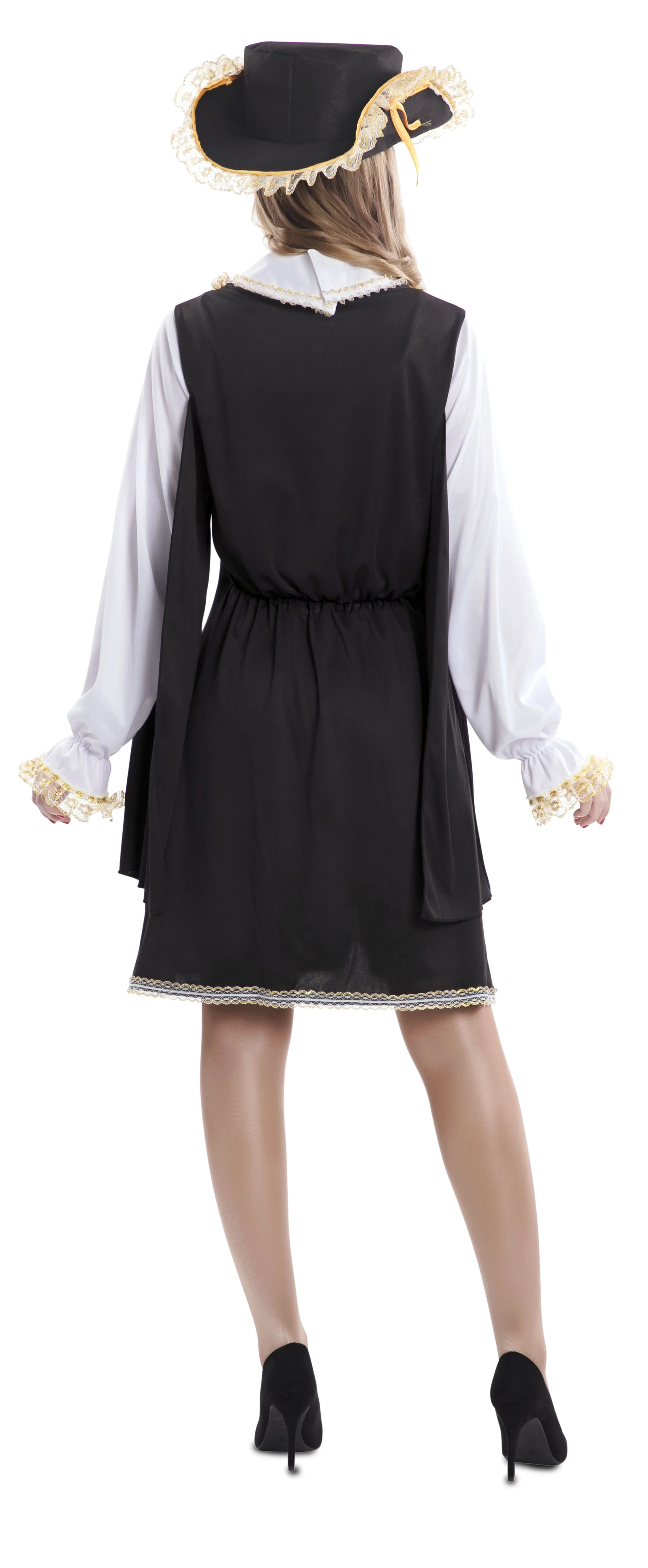 Disfraz de Mosquetera Negro para Mujer Mosquetero EuroCarnavales