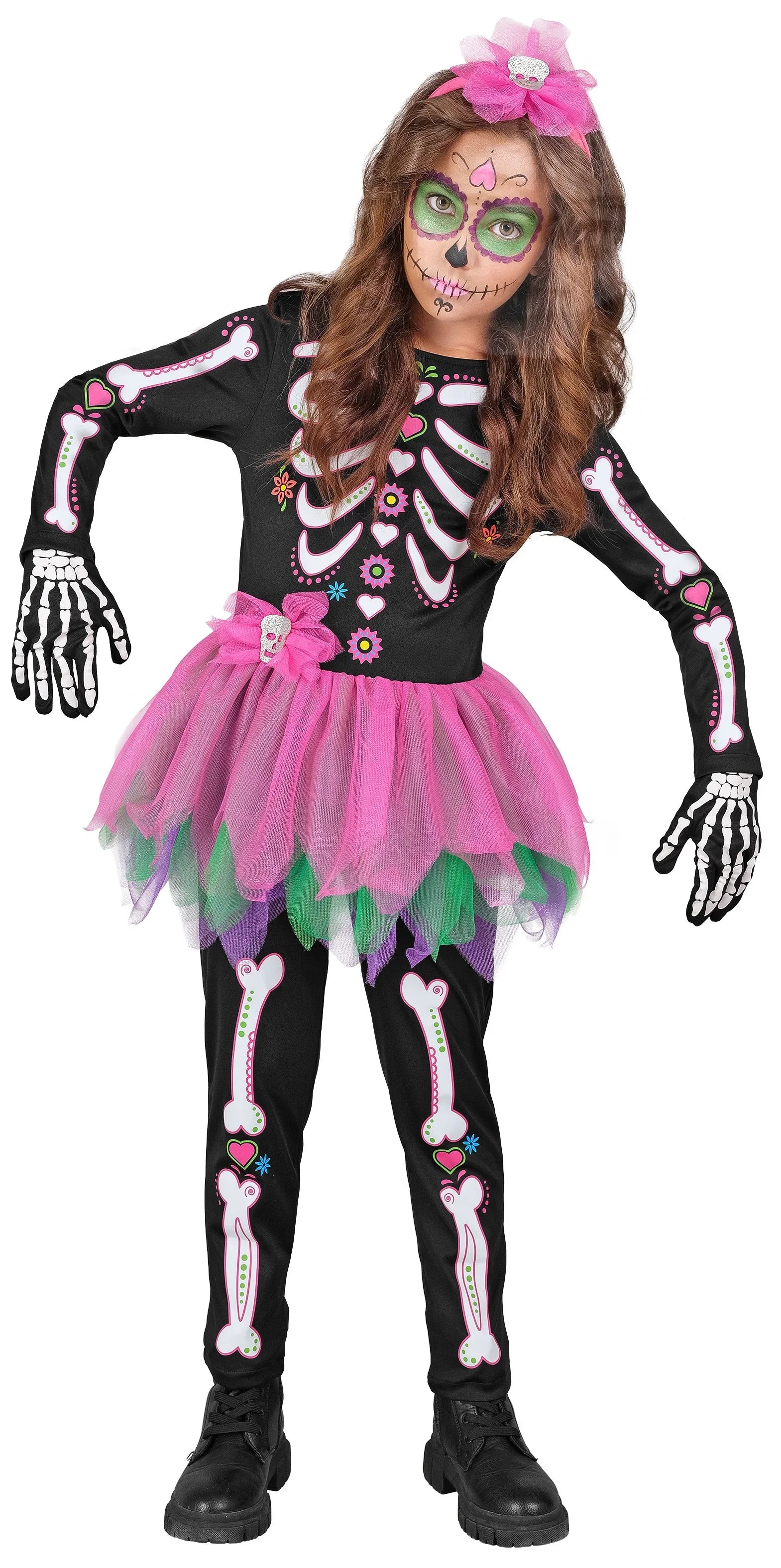 Disfraz de Esqueleto con Tutú Multicolor para Niña Esqueletos Widmann