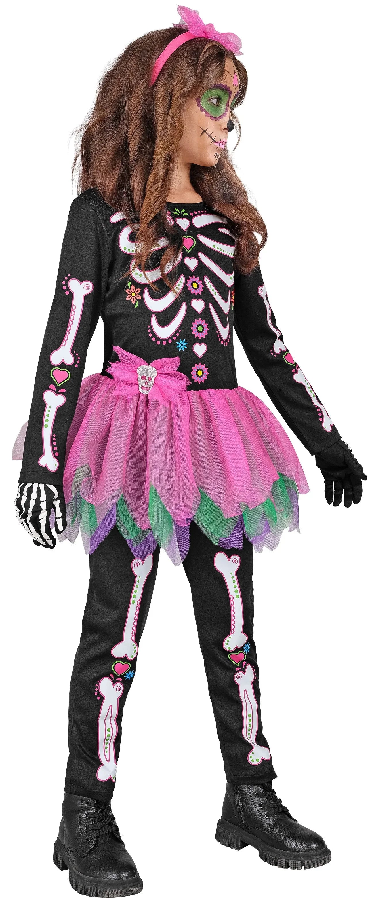 Disfraz de Esqueleto con Tutú Multicolor para Niña Esqueletos Widmann