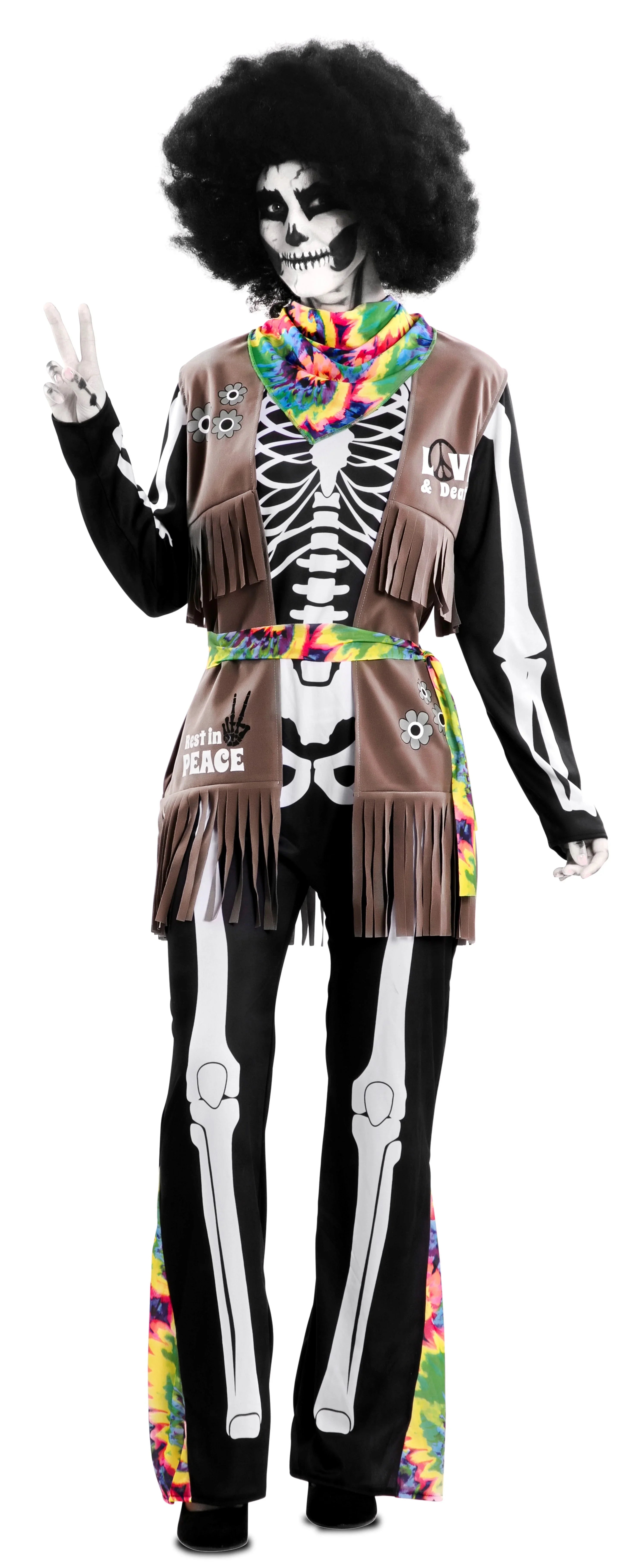Disfraz de Esqueleto Hippie para Adulto Esqueletos EuroCarnavales