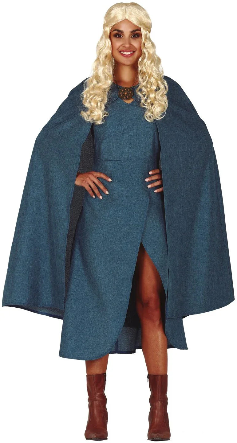 Disfraz de Daenerys Azul con Capa para Mujer Khaleesi Daenerys Targaryen Guirca