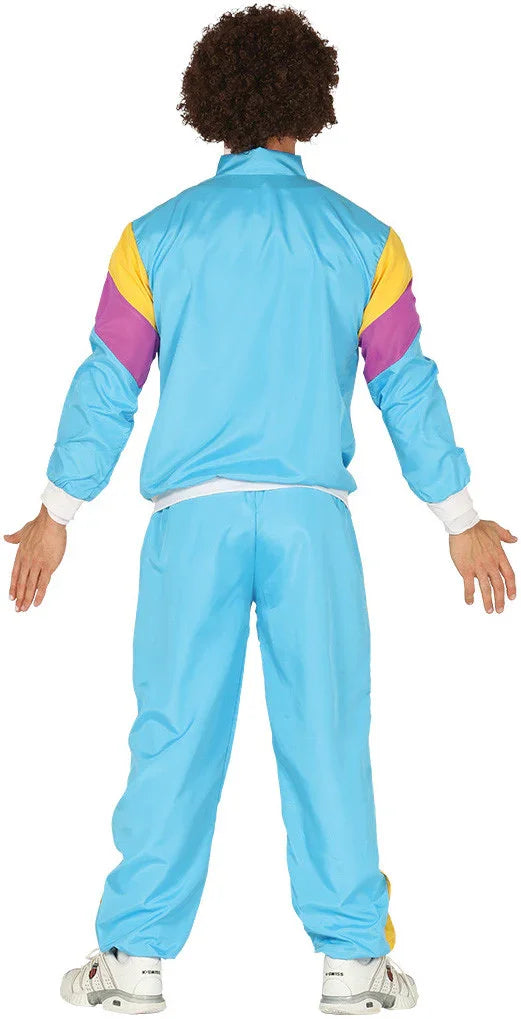 Disfraz Chándal Ochentero Azul para Hombre Chándales de Táctel Años 80 Guirca