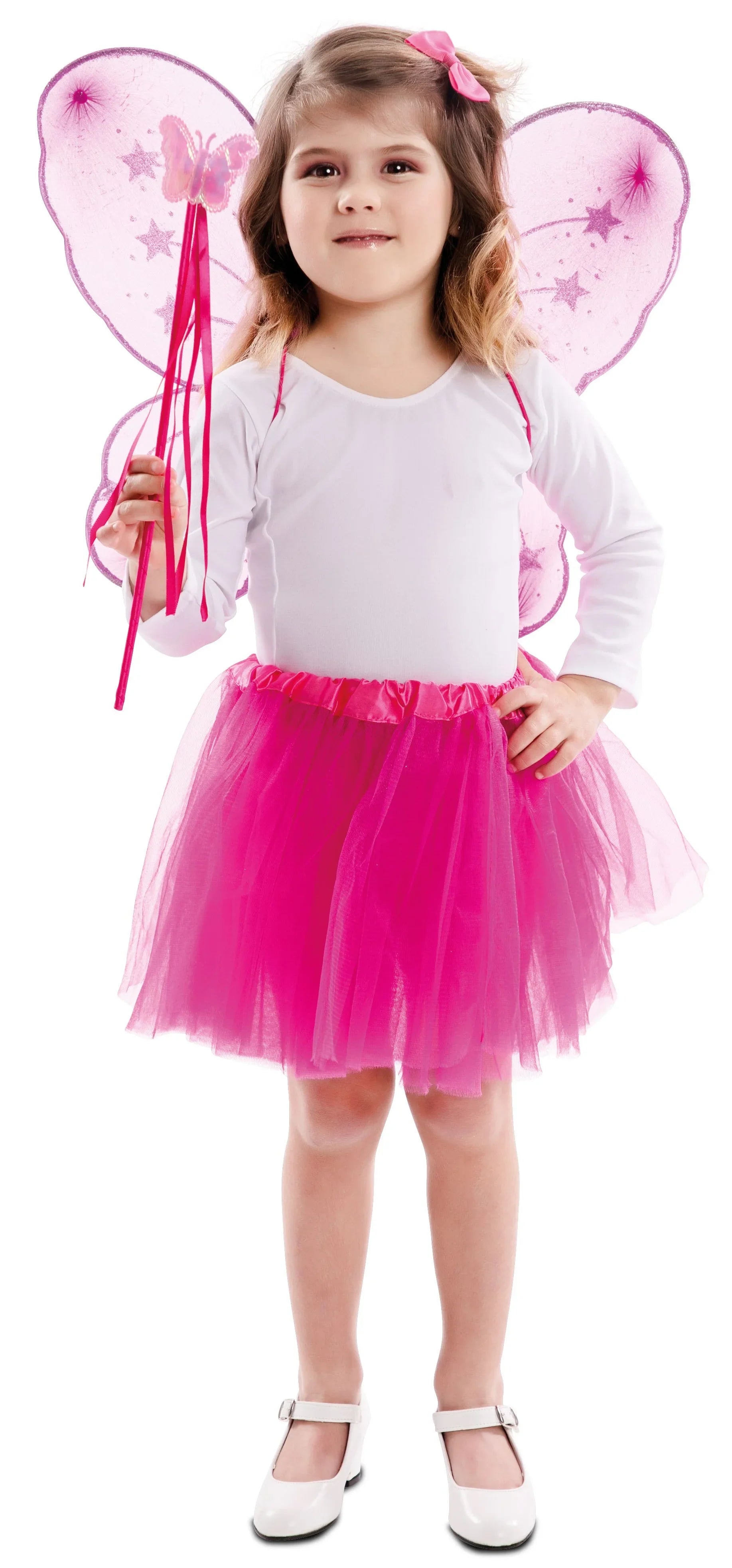 Kit de Hada Rosa Infantil con Tutú, Alas y Varita Duendes, Hadas y Elfos EuroCarnavales