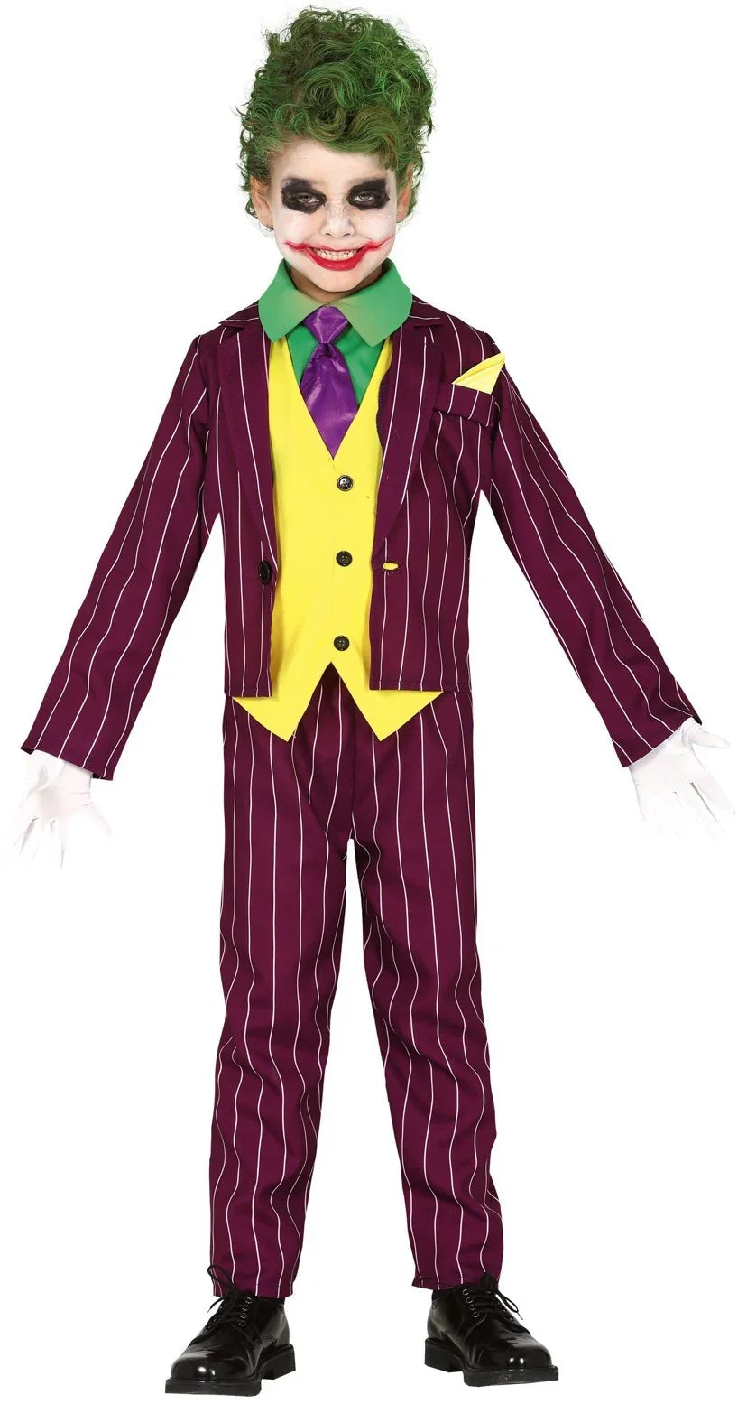 Disfraz de Joker Villano Loco para Niño Joker Guirca