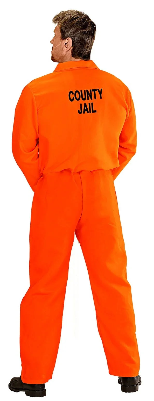 Disfraz de Preso Naranja con Esposas para Adulto Polis y presos Widmann