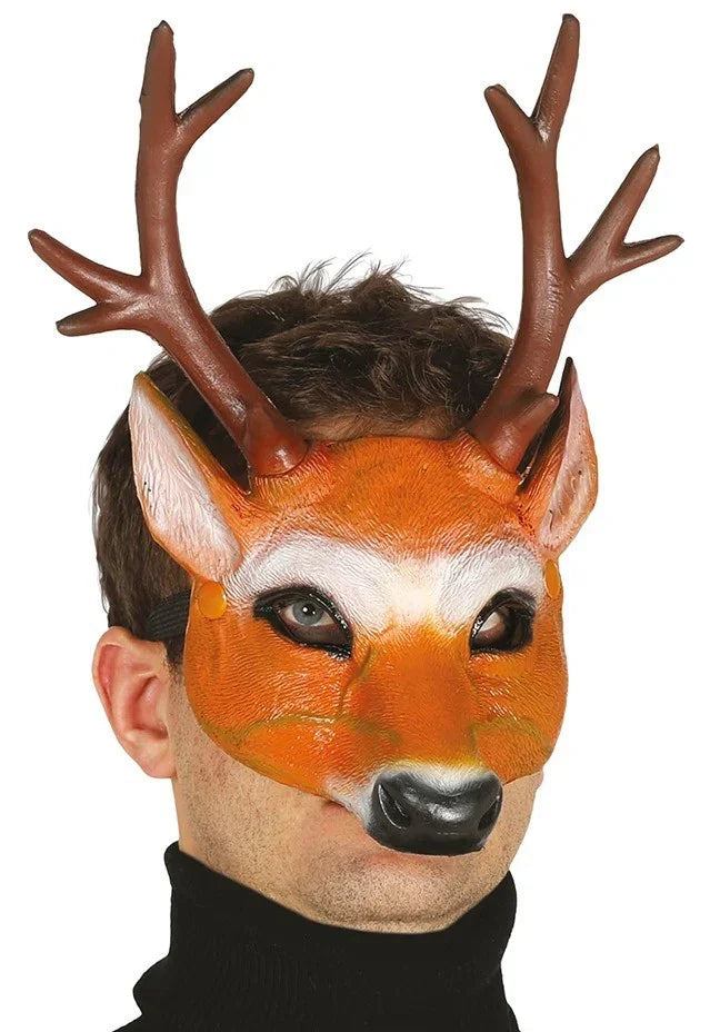 Media Máscara de Ciervo con Cuernos Complementos de Animales Guirca