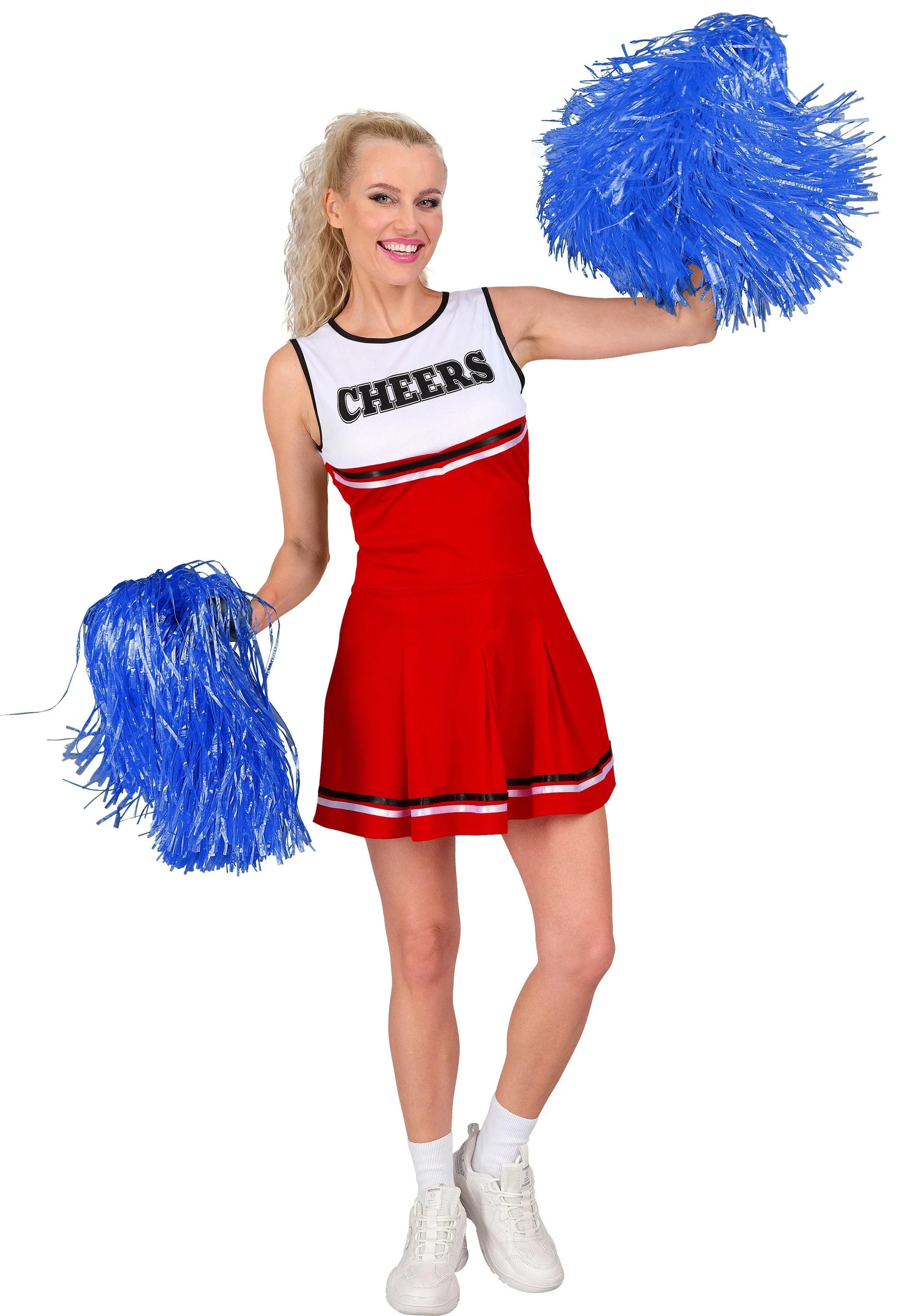 Disfraz de Cheerleader Rojo y Blanco para Mujer Animadoras Widmann