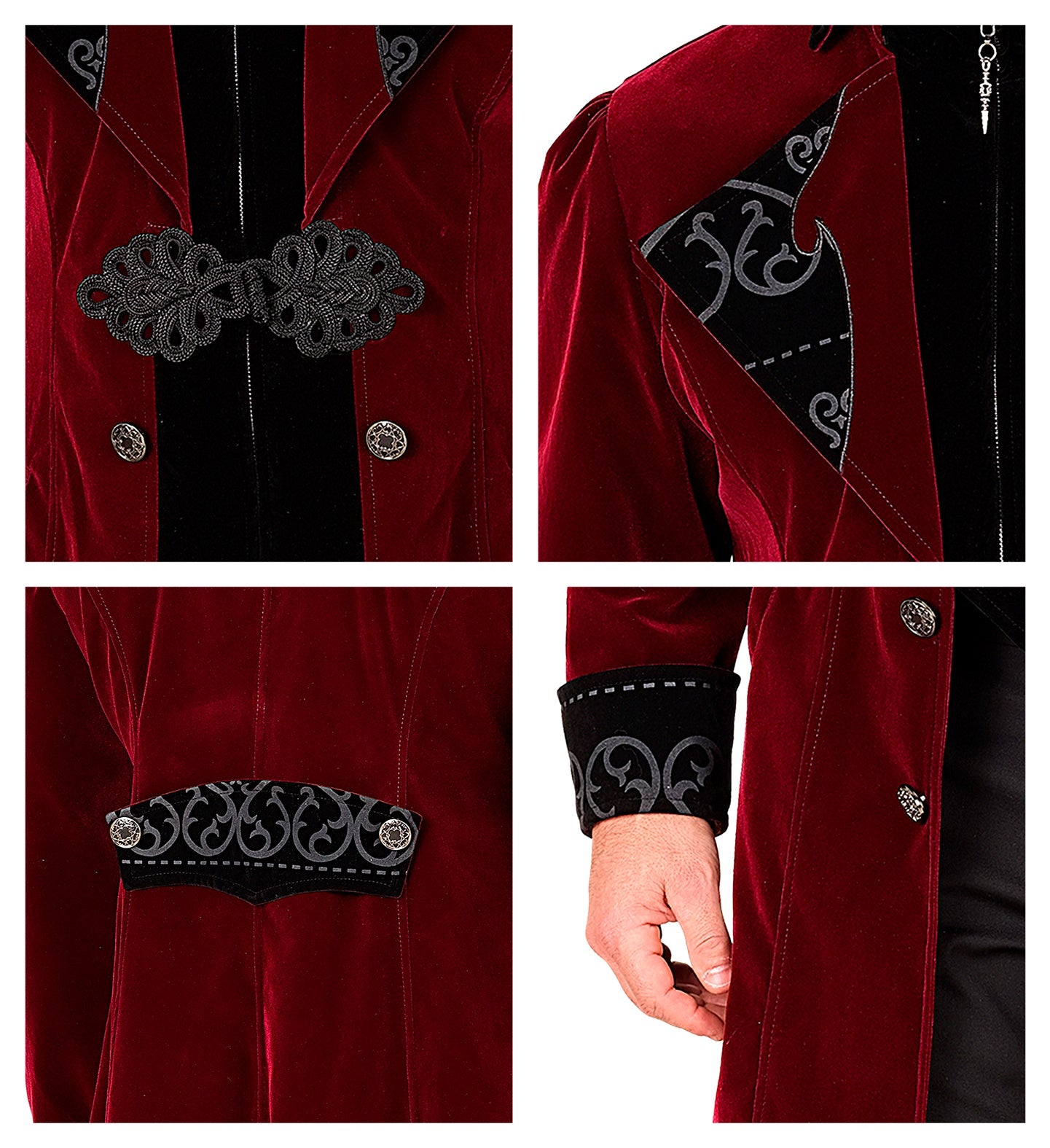 Veste noire pour femme avec plastron doré