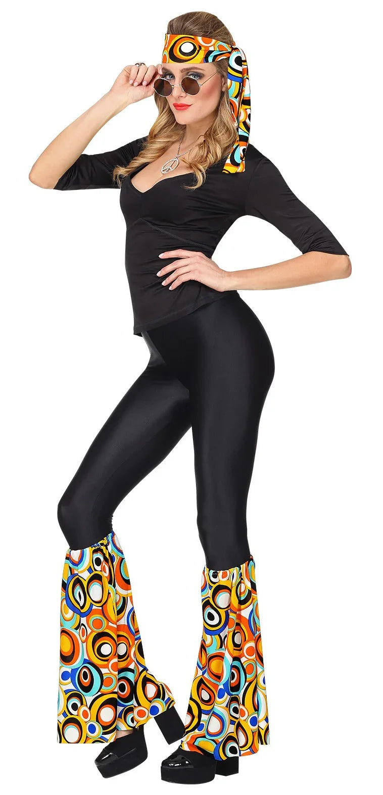 Kit Años 70 Multicolor con Bandana y Calentadores Años 70 Widmann