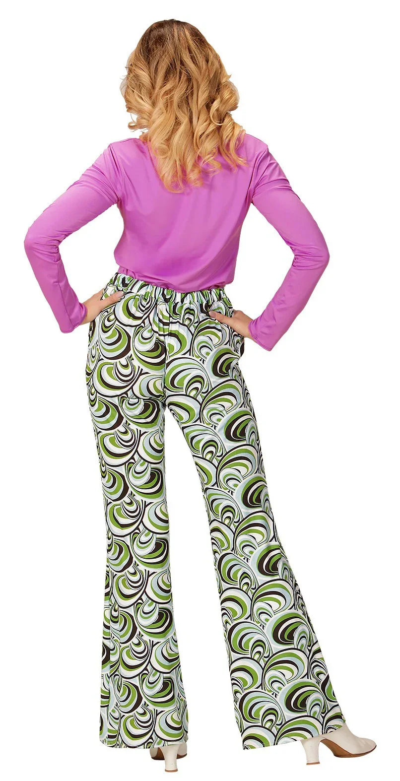 Pantalones de Campana Disco con Ondas para Mujer Disco Widmann