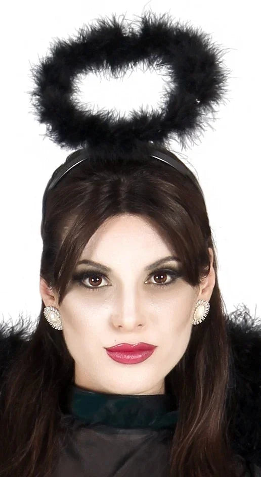 Diadema con Aureola Negra de Ángel de la Noche Accesorios Halloween Guirca
