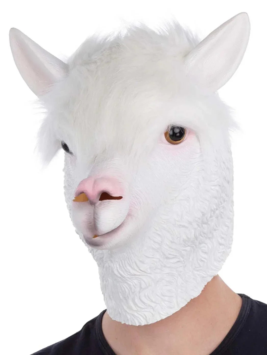 Máscara de Llama Blanca con Pelo Complementos de Animales Viving