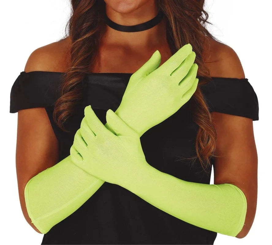 Guantes Verde Lima Largos para Adulto Guantes Guirca