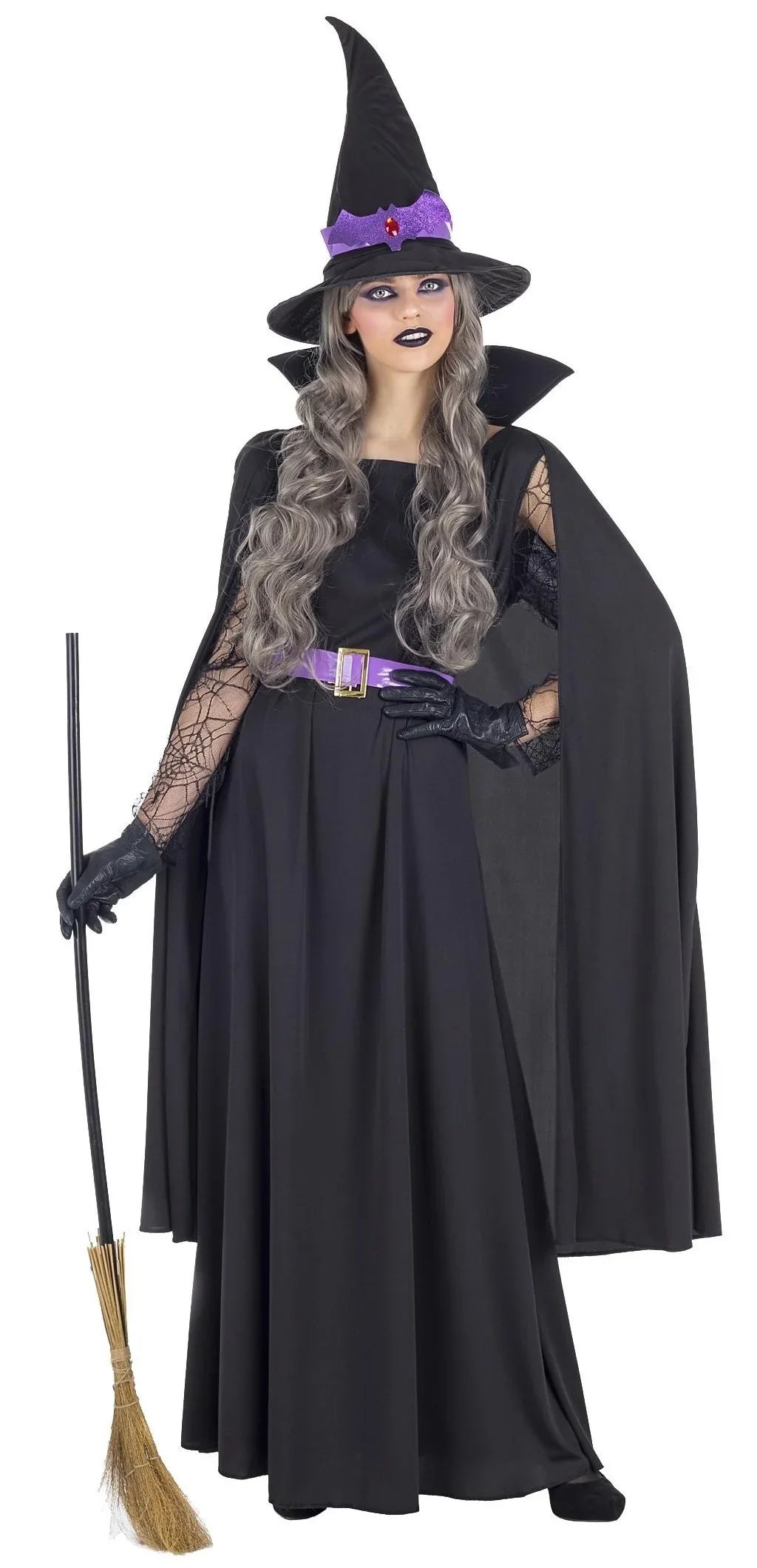 Disfraz de Bruja Negra con Capa para Mujer Brujas Kimokawaii