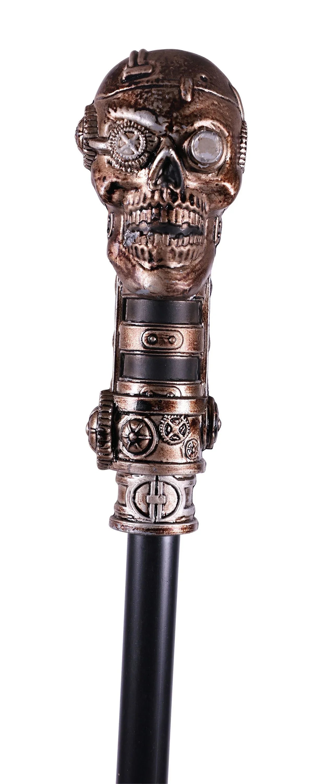 Bastón Steampunk con Calavera de Engranajes Complementos Steampunk EuroCarnavales