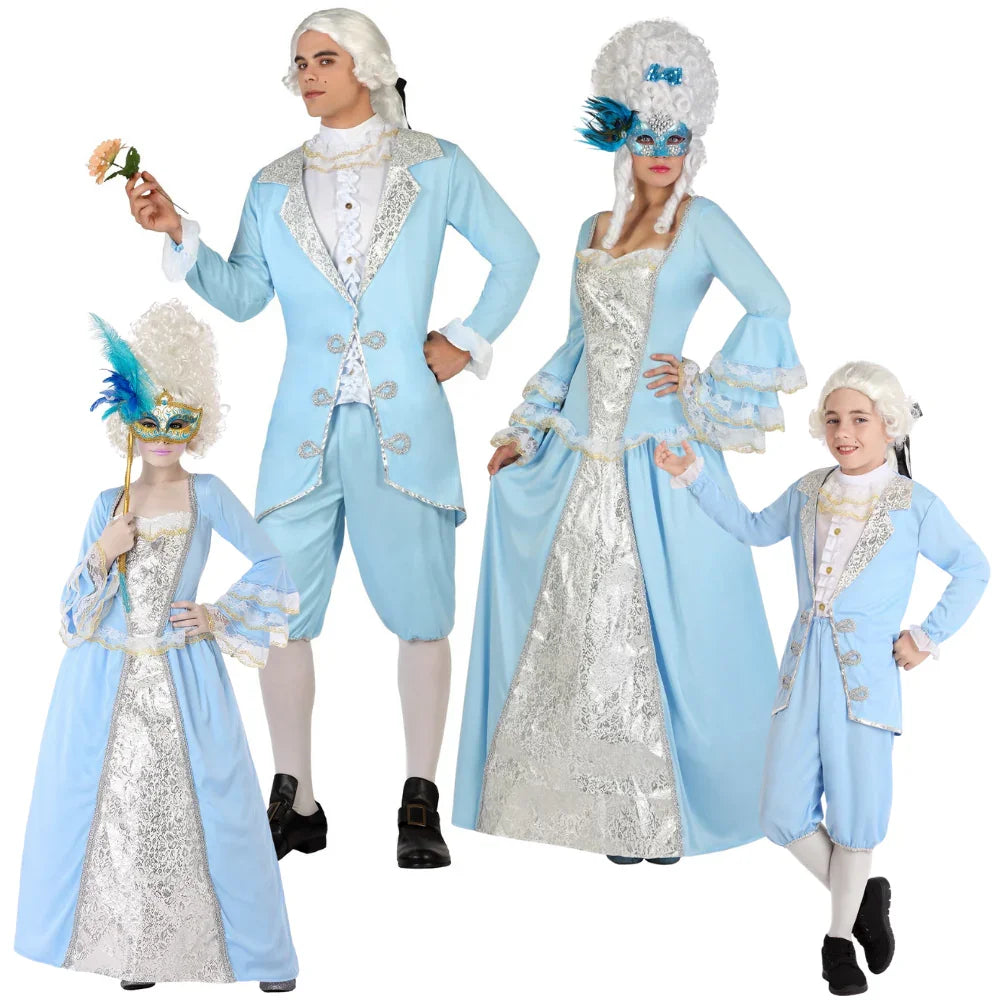 Disfraces para Grupo de Cortesanos Azules Veneciano y Época Disfraces Simon