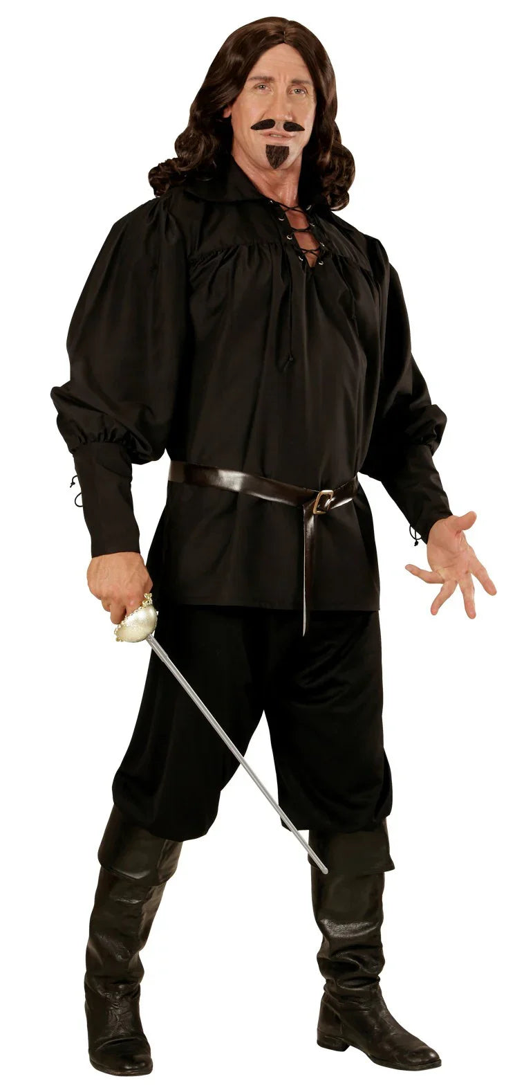 Camisa Medieval Negra para Adulto Medieval Widmann