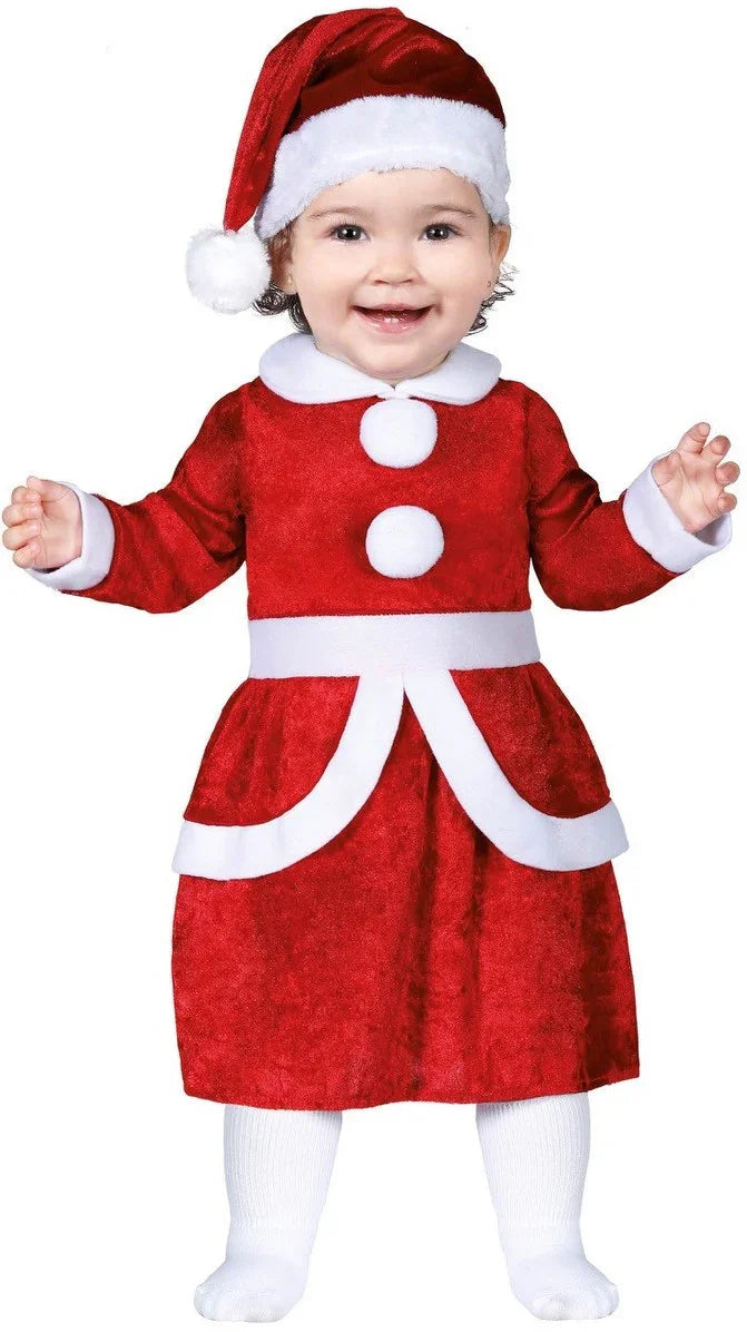 Disfraz de Mamá Noel Terciopelo para Bebé Papa Noel y Mama Noel Guirca