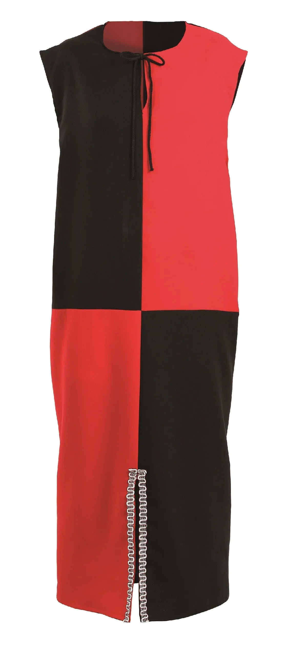 Sobrevesta Medieval Negra y Roja para Adulto Caballeros y Cruzados Medievales Fycar