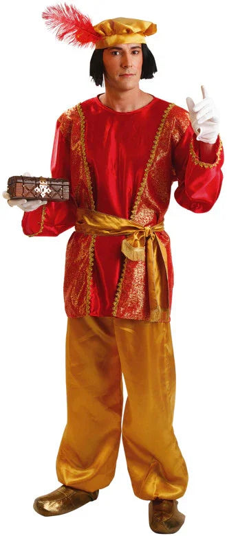 Disfraz de Paje Real Rojo para Hombre Reyes Magos y Pajes El Rey del Carnaval