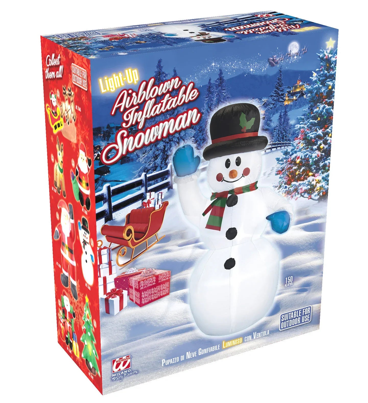 Muñeco de Nieve Hinchable de Decoración Complementos Navidad Widmann