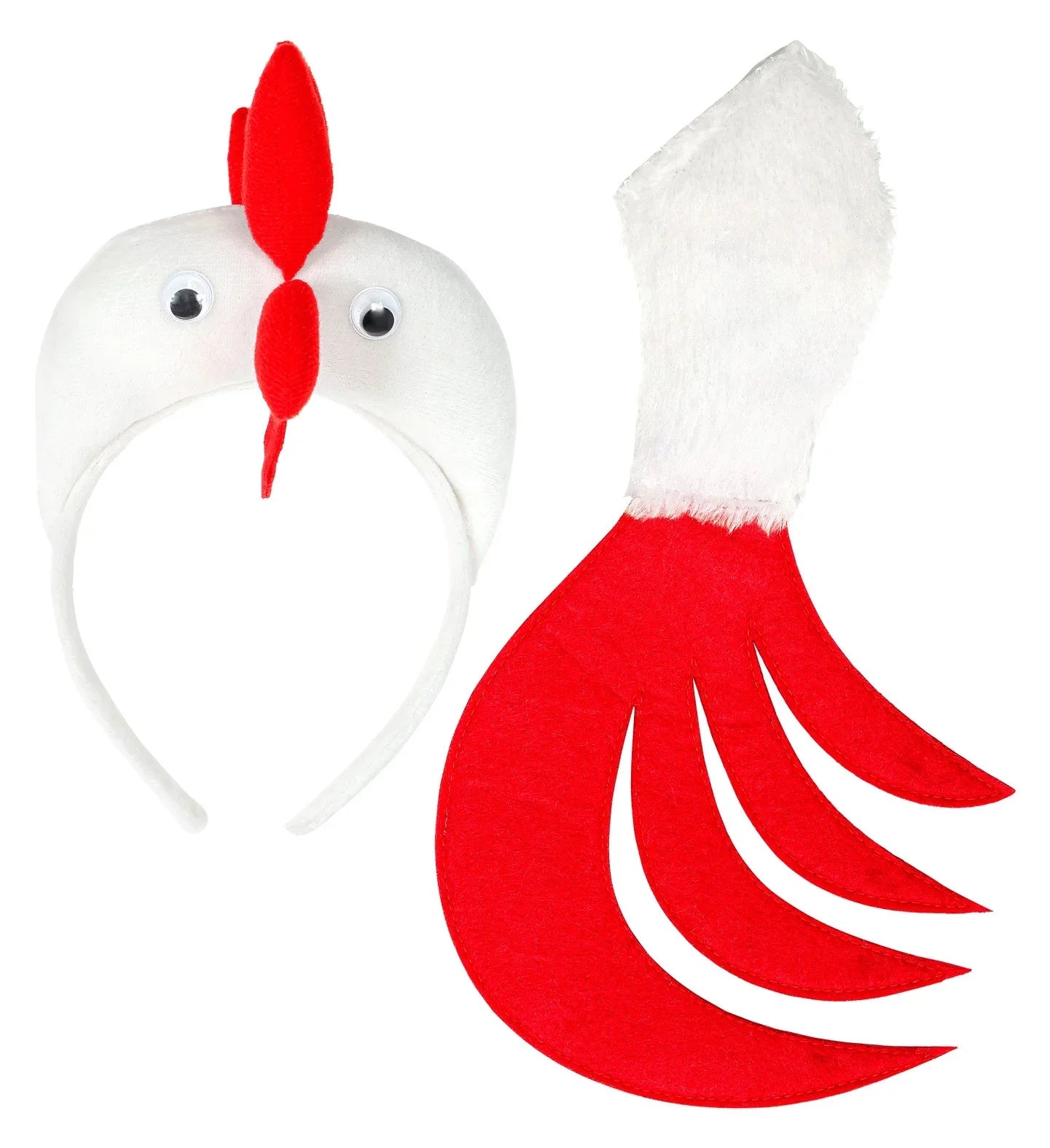 Kit de Disfraz Gallo con Cola y Diadema con Cresta Pollo y Gallina Widmann