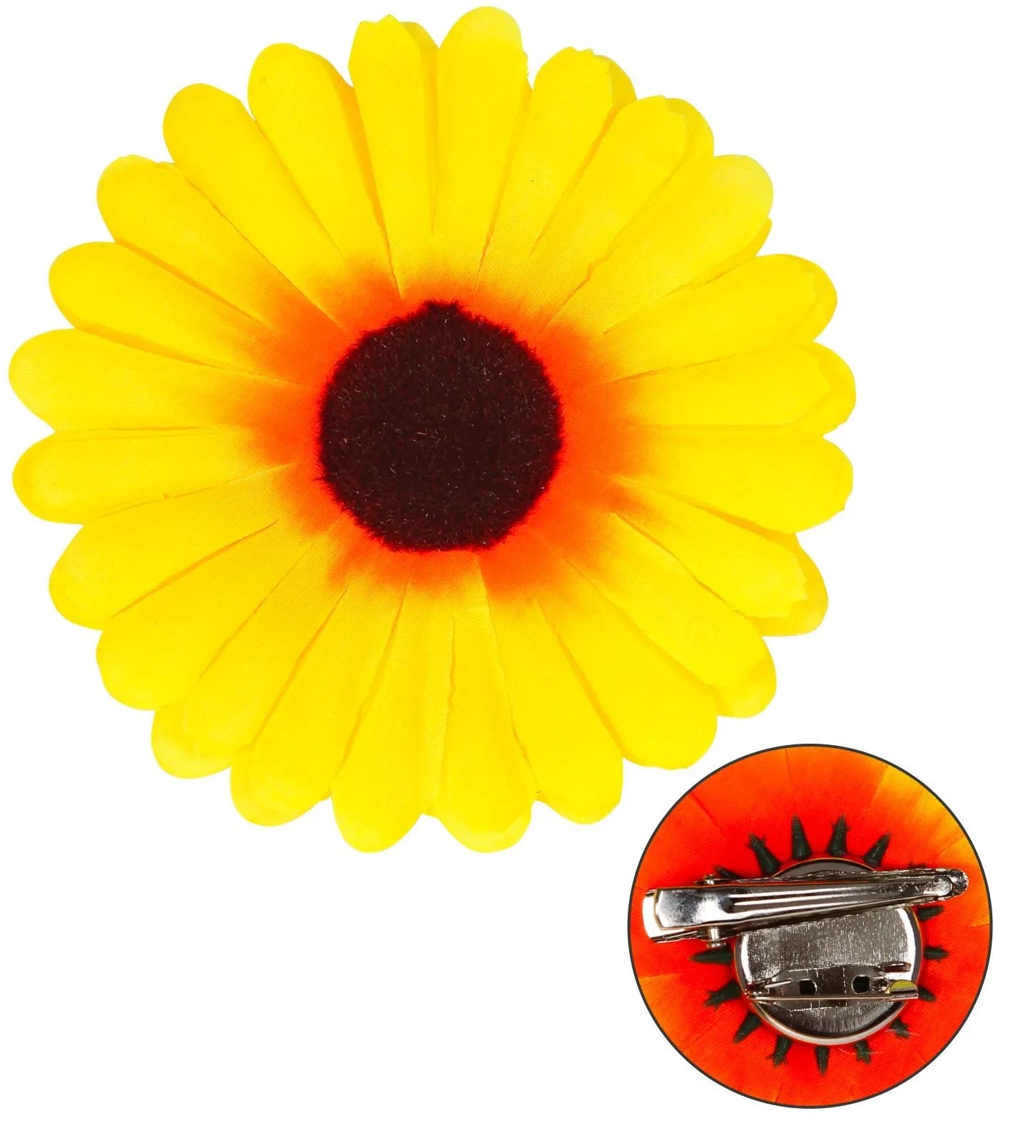 Flor de Girasol con Pinza para el Pelo e Imperdible Flores Widmann