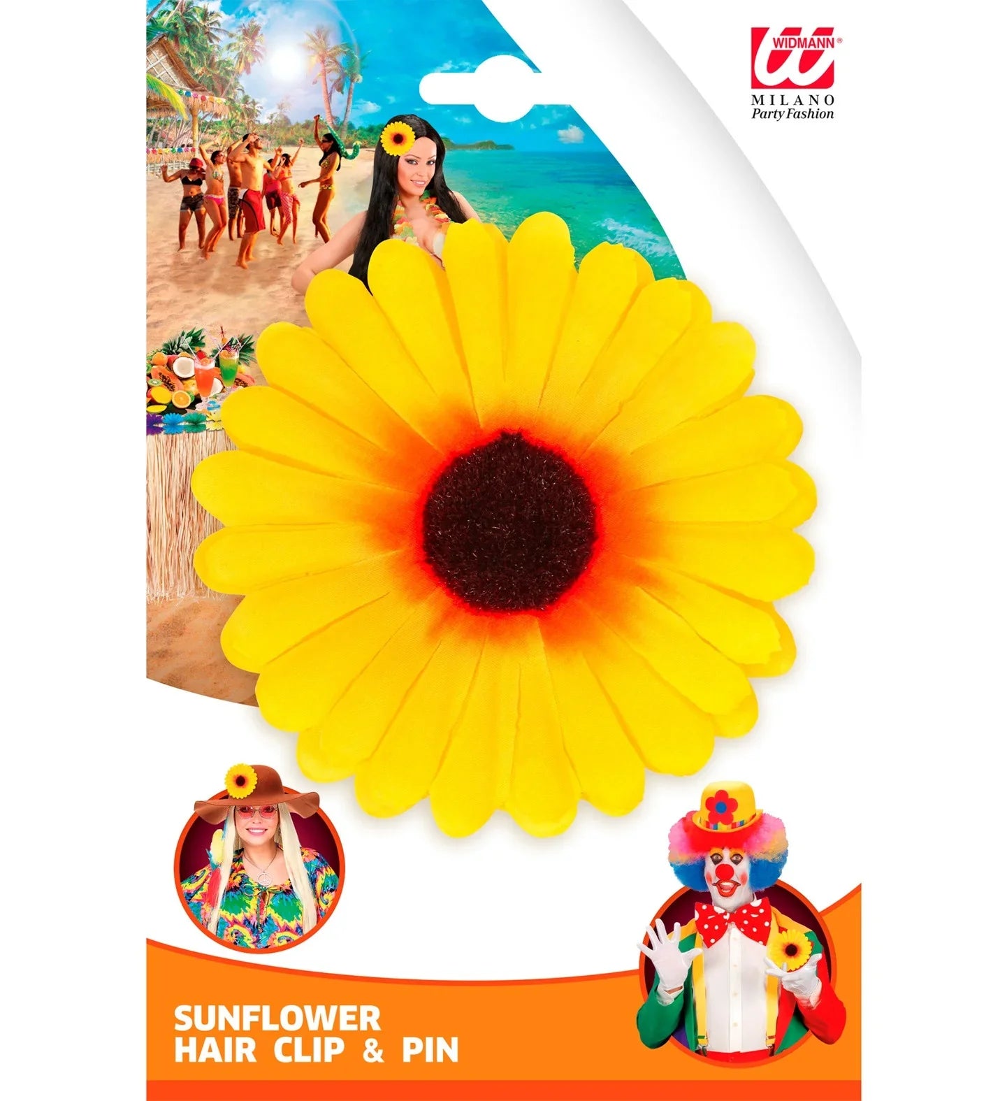 Flor de Girasol con Pinza para el Pelo e Imperdible Flores Widmann