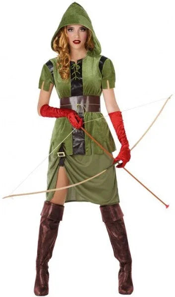 Disfraz de Arquera Medieval del Bosque para Mujer Robin Hood y Arquero Atosa