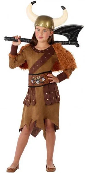 Disfraz de Vikinga Bárbara para Niña Vikingos Infantiles Atosa