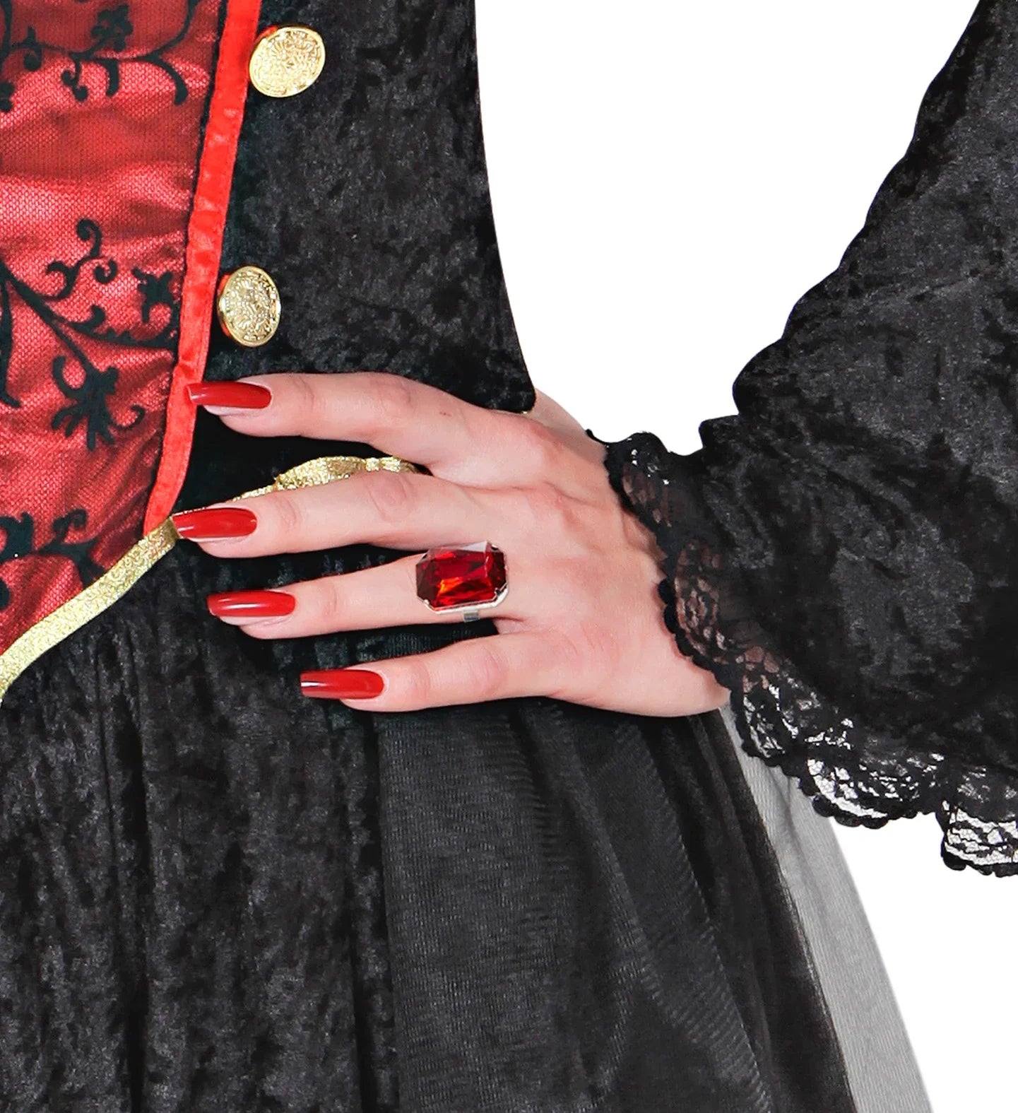 Anillo con Gema Roja Grande Joyas y Bisutería Widmann