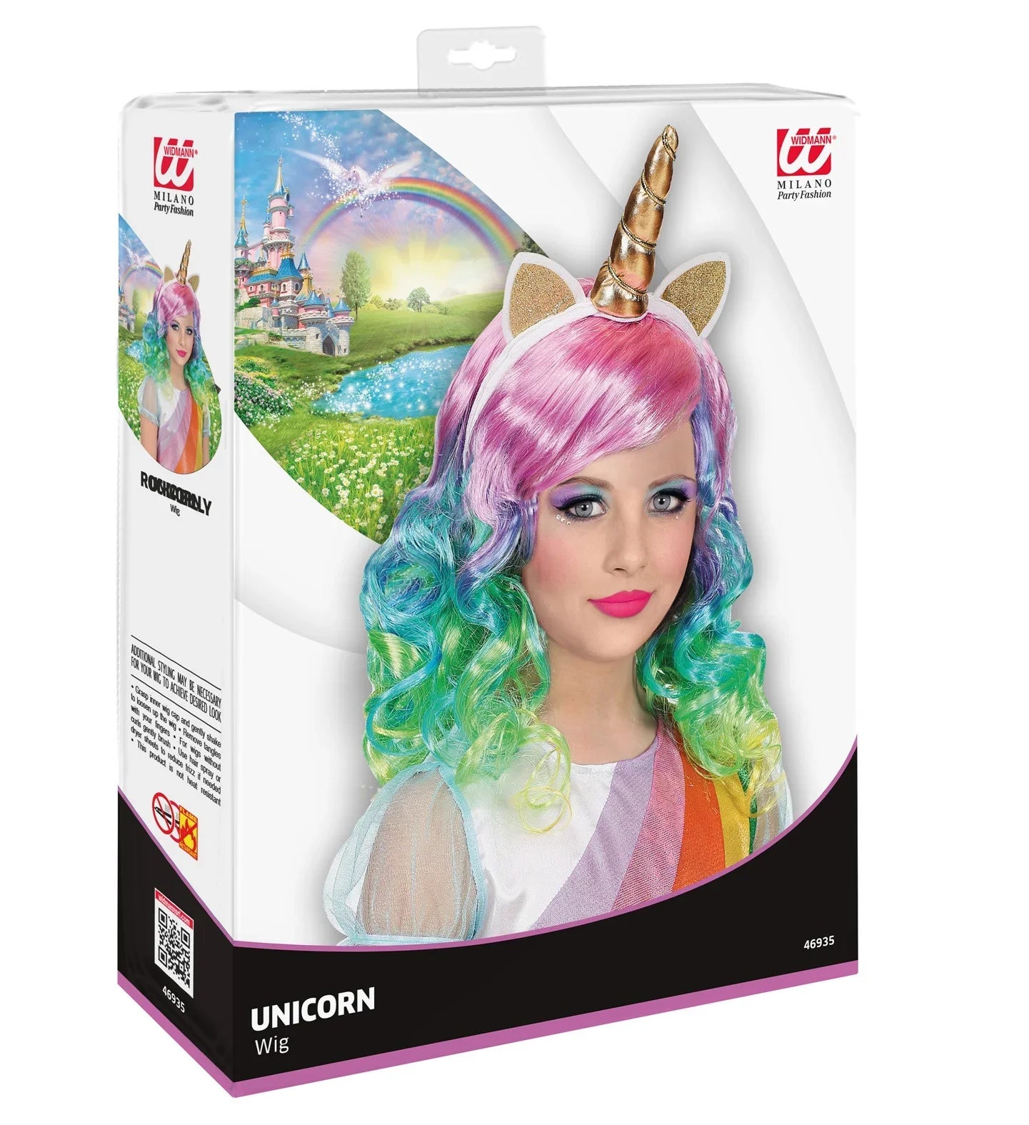 Peluca de Unicornio con Diadema para Niña Unicornio Widmann