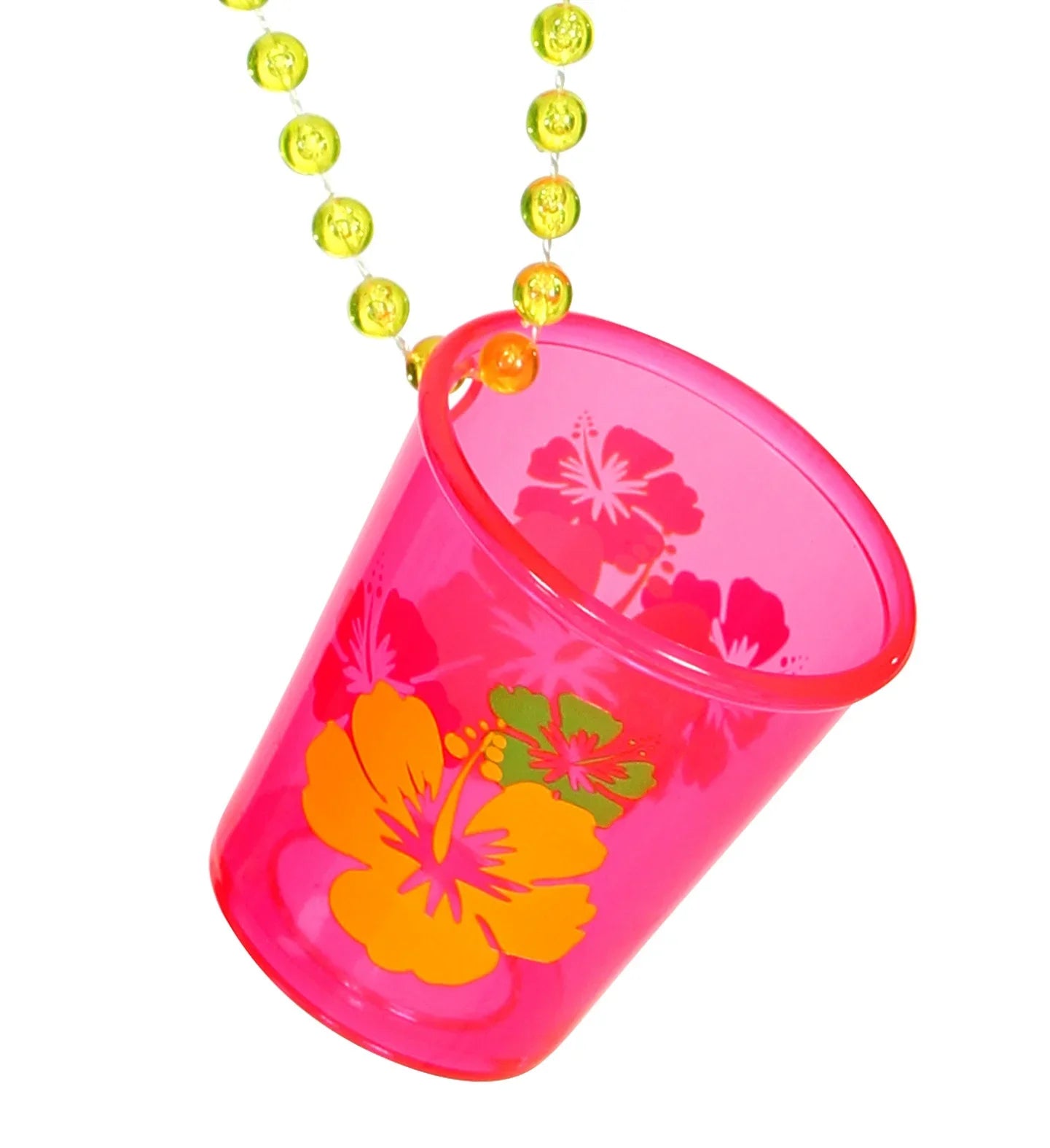 Vaso de Chupito Rosa con Collar de Bolas Complementos para Despedidas Widmann