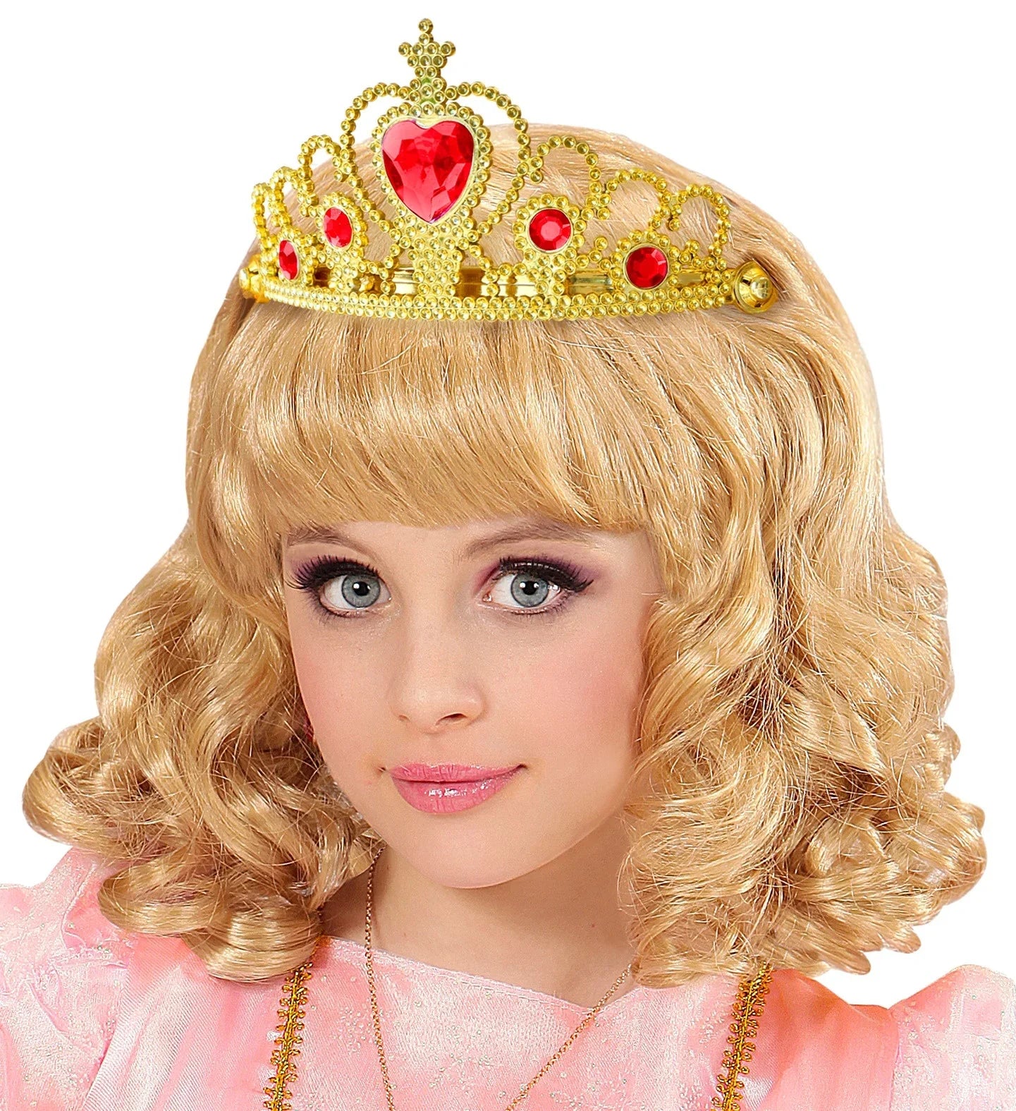 Tiara de Princesa Dorada con Gemas Rojas Infantil Coronas y Tiaras Widmann