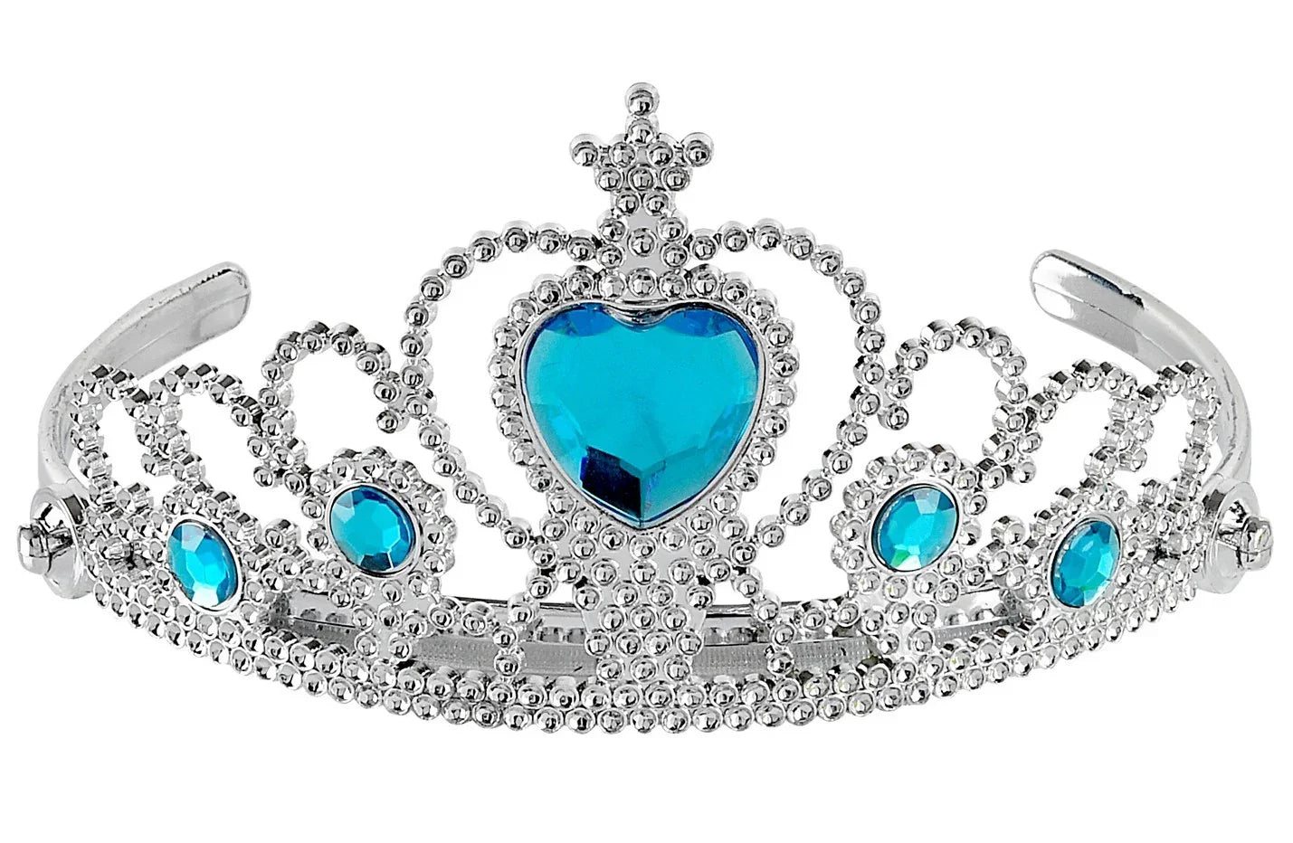 Tiara de Princesa Plateada con Gemas Azules Infantil Coronas y Tiaras Widmann