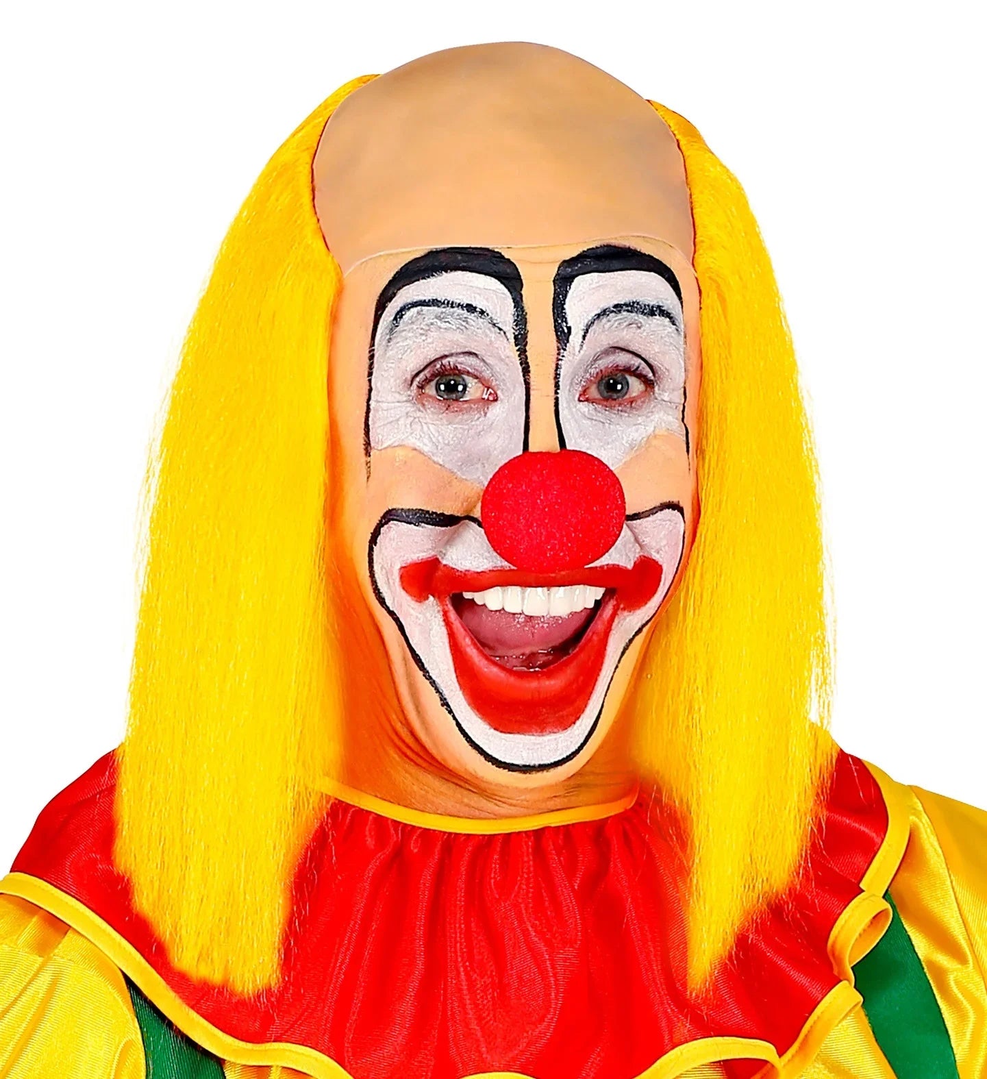 Peluca de Payaso Amarilla Lisa con Calva Complementos Payasos Widmann