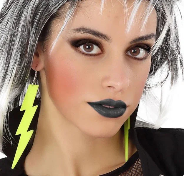 Pendientes de Rayo Amarillo Neón Punky Complementos Años 60, 70, 80 Atosa