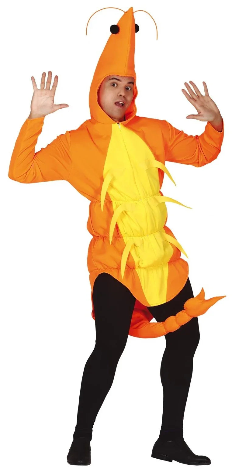 Disfraz de Gamba Naranja para Adulto Peces y Animales Marinos Guirca