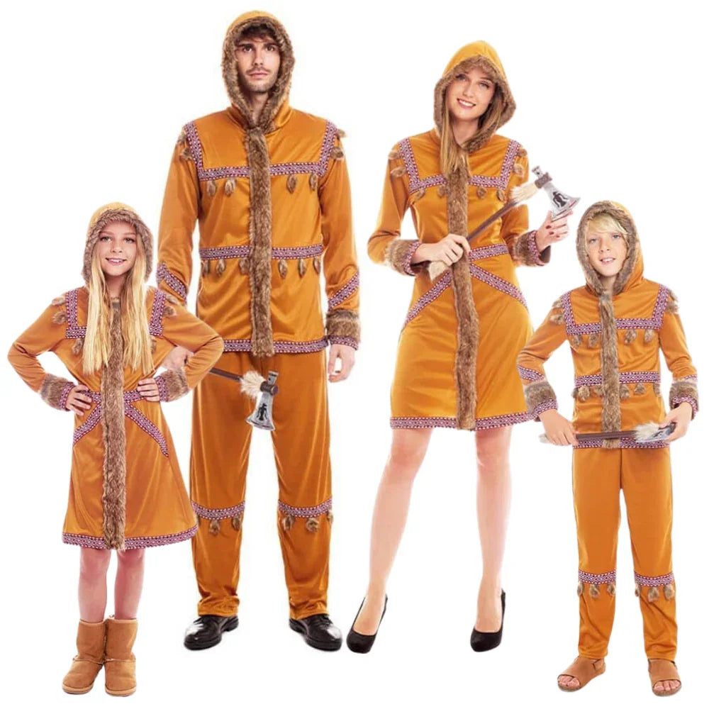 Disfraces para Grupo de Esquimal del Polo Norte Marrón Esquimal Disfraces Simon