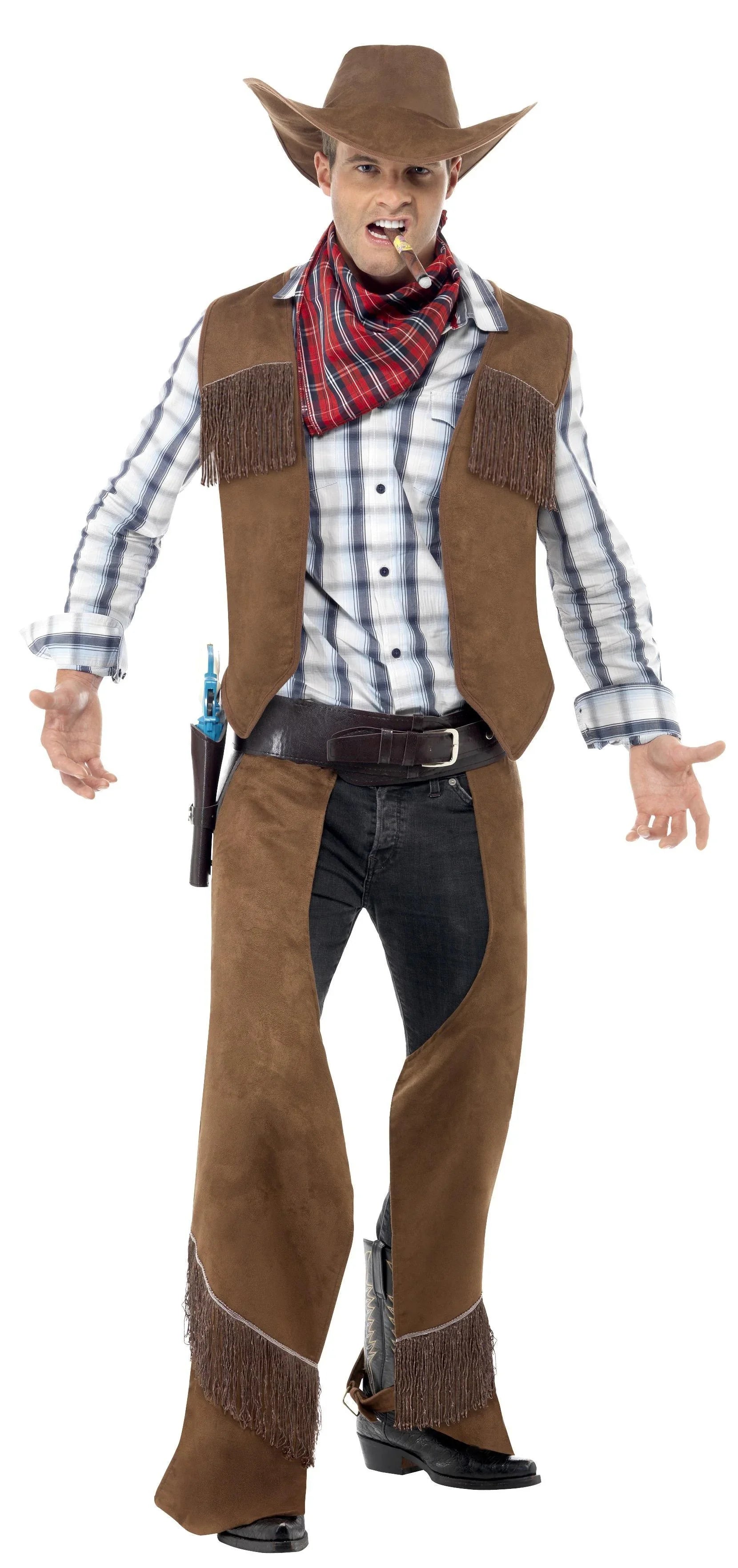Disfraz de Vaquero con Chaleco para Hombre Vaquero Smiffys