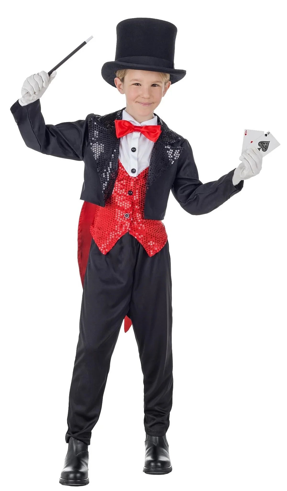 Disfraz de Mago Ilusionista con Chaqué para Niño Magos y Hechiceros Kimokawaii