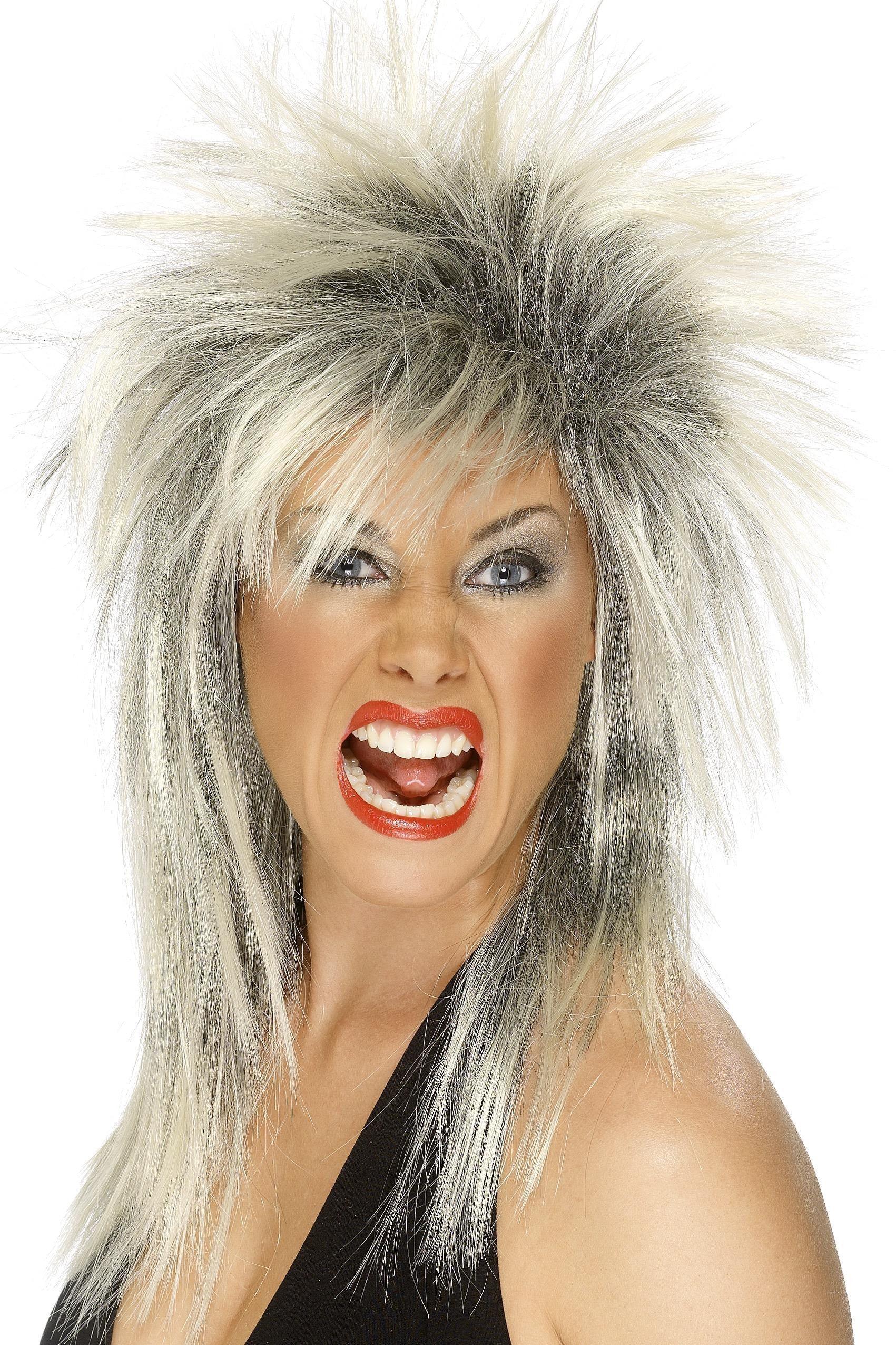 Peluca Rockera Rubia Estilo Años 80 Años 80 Smiffys