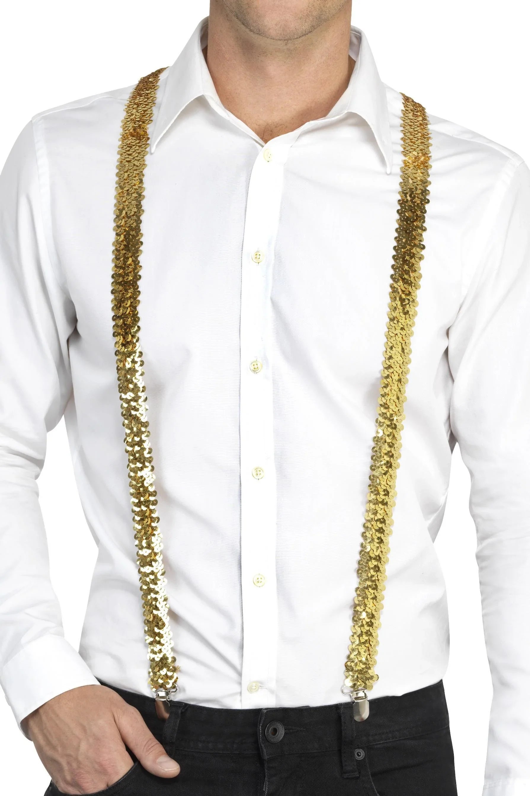 Tirantes Dorados con Lentejuelas para Adulto Tirantes Smiffys