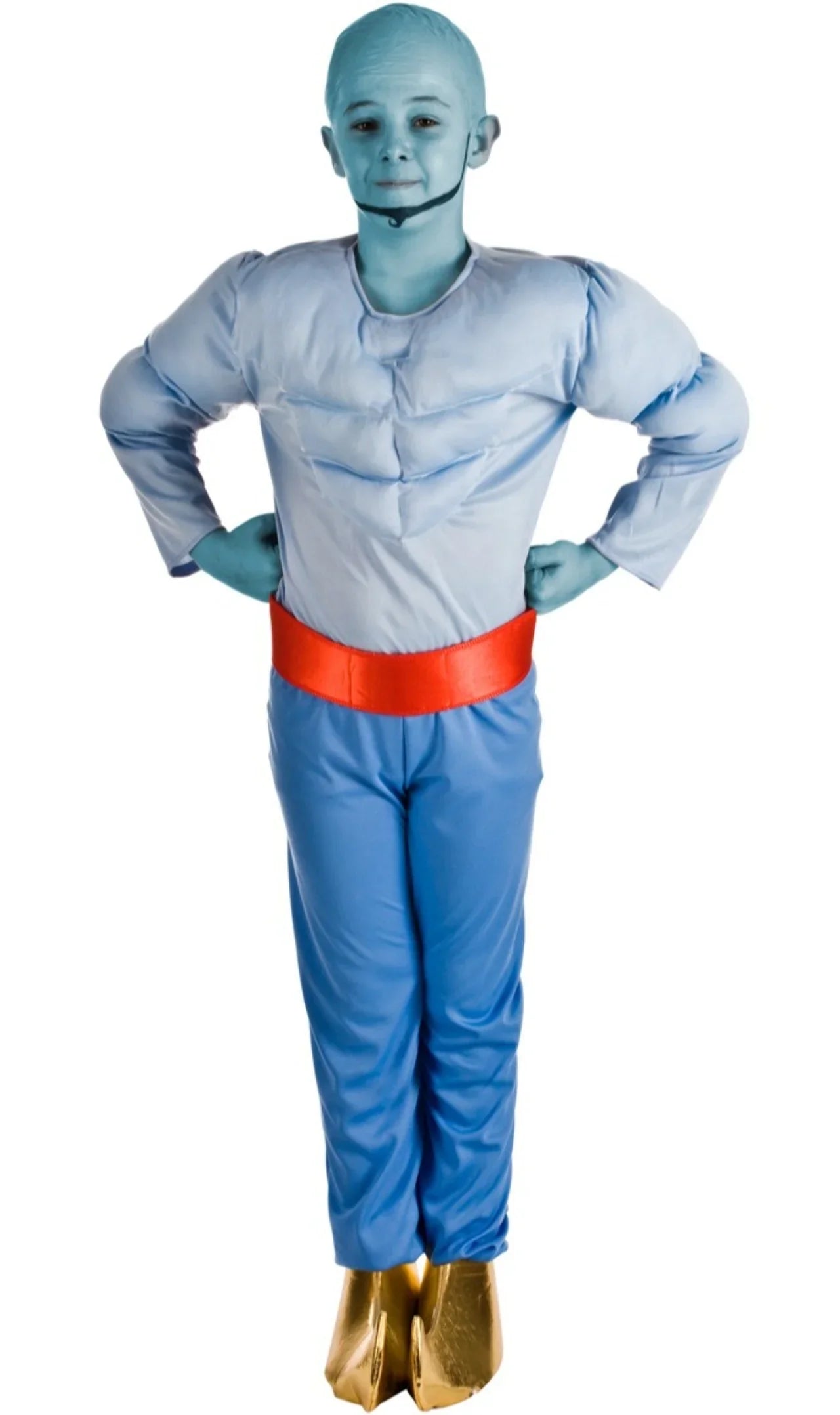 Disfraz de Genio Azul para Niño Aladdín El Rey del Carnaval