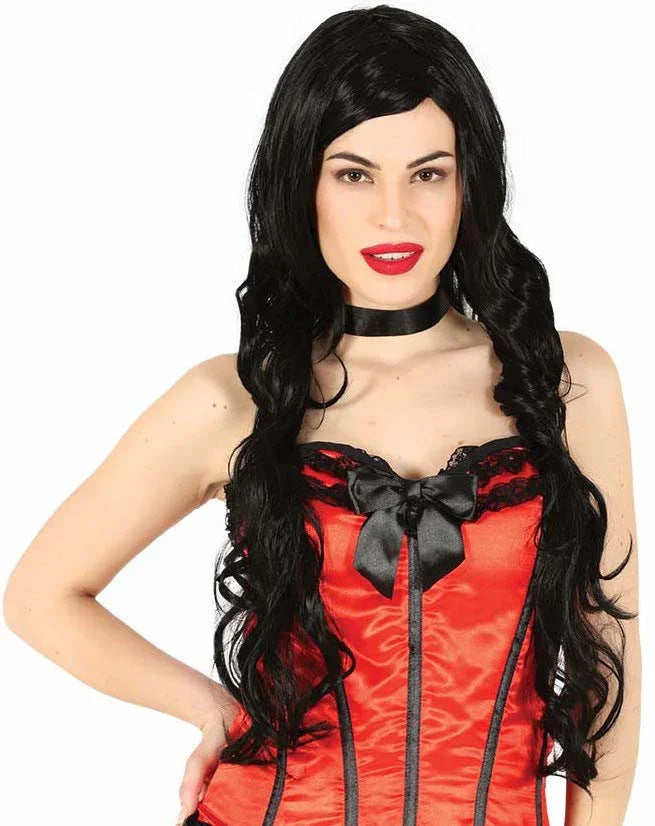 Peluca Negra Larga Ondulada Pelucas Morenas Guirca