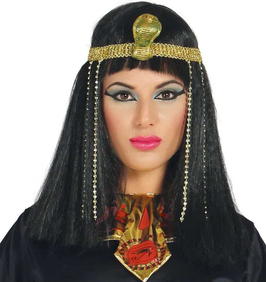 Peluca Egipcia Lisa con Diadema Complementos Egipcios Guirca