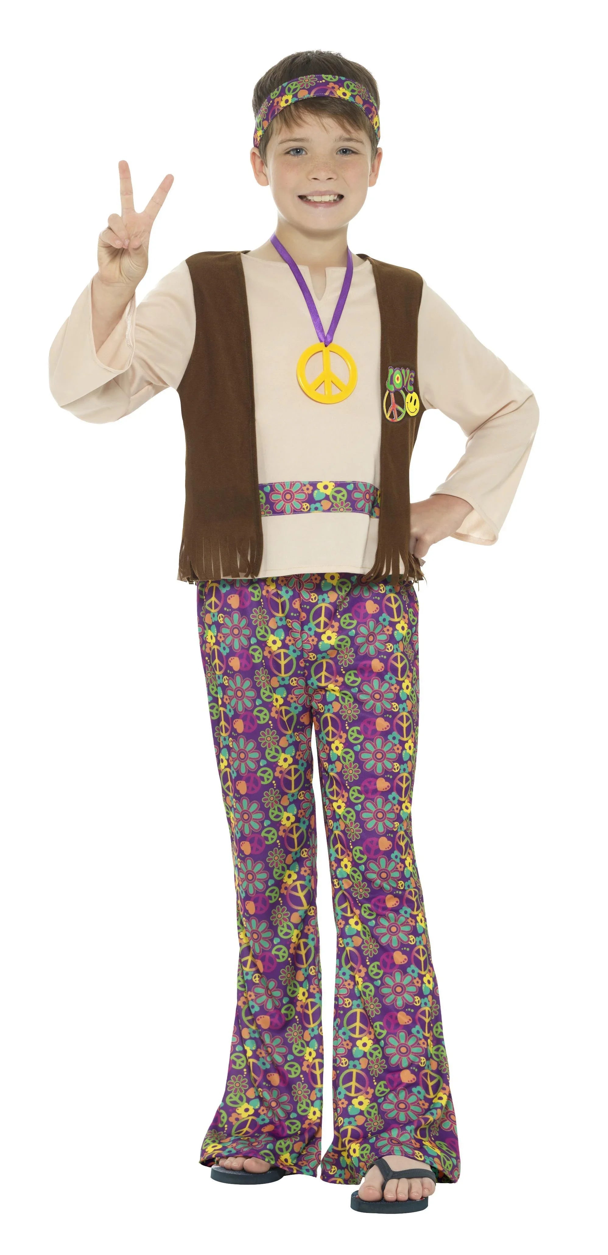 Disfraz de Hippie Pacifista para NIño Hippies Infantiles Smiffys